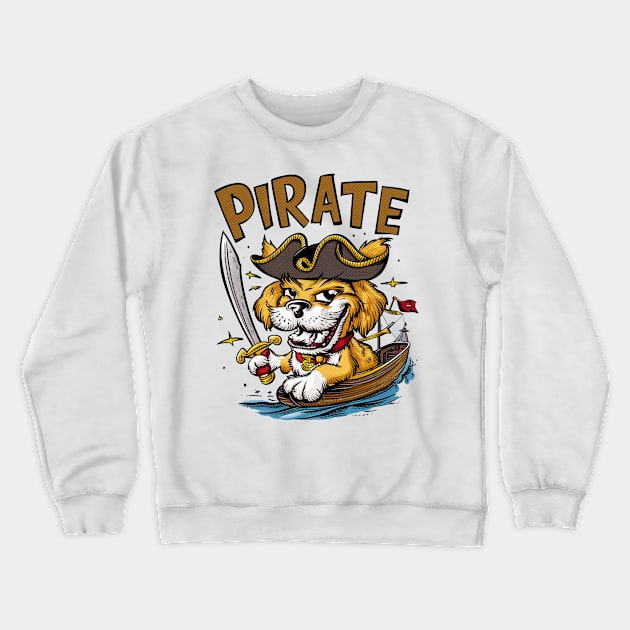 Pirate cute dog Crewneck Sweatshirt by zoelewi